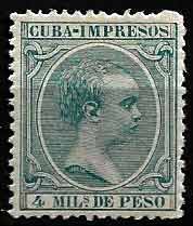 Serie sellos Cuba colonia española 0144. Alfonso XIII (*)