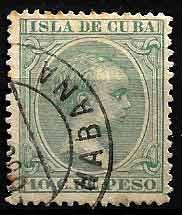 Serie sellos Cuba colonia española 0150. Alfonso XIII (o)