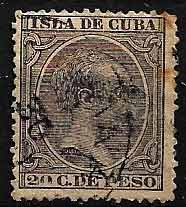 Serie sellos Cuba colonia española 0151. Alfonso XIII (o)