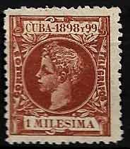 Serie sellos Cuba colonia española 0154. Alfonso XIII (sg)
