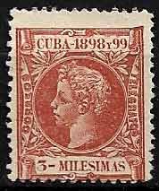Serie sellos Cuba colonia española 0156. Alfonso XIII (sg)