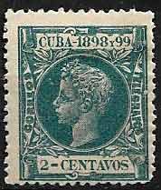 Serie sellos Cuba colonia española 0160. Alfonso XIII (*)