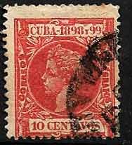 Serie sellos Cuba colonia española 0166. Alfonso XIII (o)