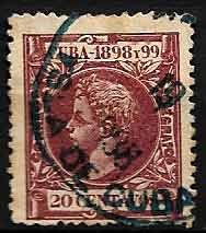 Serie sellos Cuba colonia española 0168. Alfonso XIII (o)