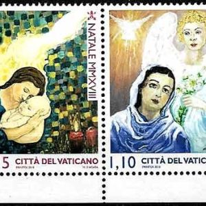Serie sellos Vaticano 1802-03. Navidad (carne)