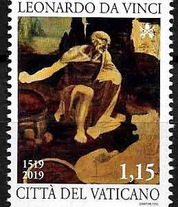 Serie sellos Vaticano 1821. Cent. Muerte Da Vinci