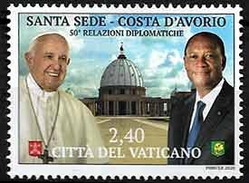 Serie sellos Vaticano 2020 s/n. Relaciones Costa de Marfil