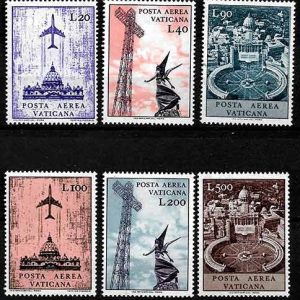 Serie sellos Vaticano Aéreo 47-52