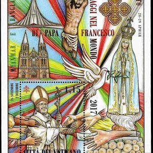 Serie sellos Vaticano 1799. Viajes del Papa