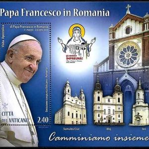 Serie sellos Vaticano 1822. Viajes del Papa