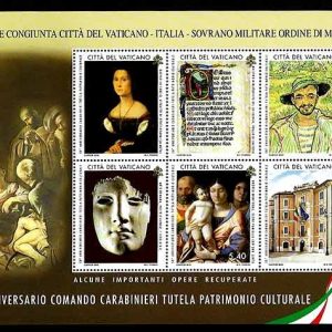 Serie sellos Vaticano 1820. 50 Aniv. carabinieri para la tutela