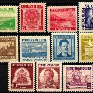 Serie sellos Cuba republica 0239-53 (*)