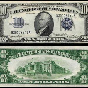 Billete Estados Unidos 010 Dolares S/C. 1934 D