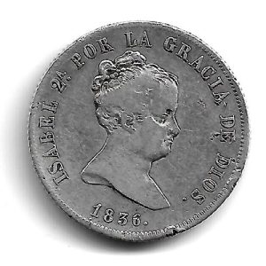 Moneda 1836. 4 Reales Isabel II (1836-CR) .Madrid.MBC