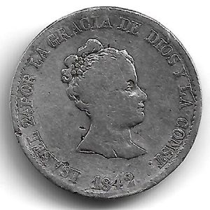 Moneda 1842. 4 Reales Isabel II (1842-CC) .Barcel.MBC Busto peq.