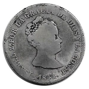 Moneda 1844. 4 Reales Isabel II (1844-PS) .Barcelona. BC