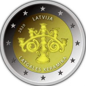 Moneda 2 euros de Letonia 2020 Cerámica letona
