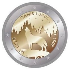 Moneda 2 euros de Estonia 2021 Lobo
