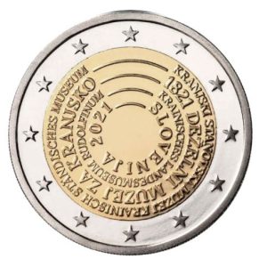 Moneda 2 euros de Eslovenia 2021 Museo de Kranj