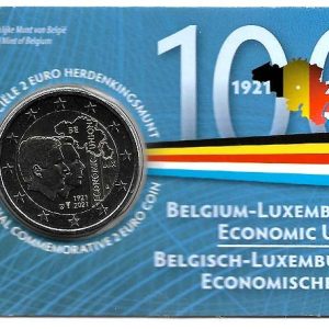 Moneda 2 euros de Bélgica 2021 Unión Económica con Luxemburgo