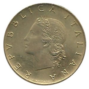 Moneda Italia 020 Liras 1958 R. MBC