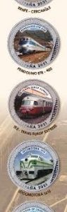 Año 2021. Moneda 1,5€ Hª Ferrocarril. (5 Val) Nickel. 3ª Entrega