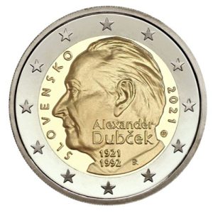 Moneda 2 euros de Eslovaquia 2021 Alexander Dubcek