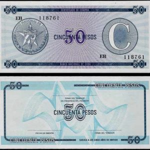 Billete Cuba 050 Pesos (Certificado Compra) 1985 C S/C