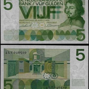 Billete Holanda 005 Gulden 1966 EBC