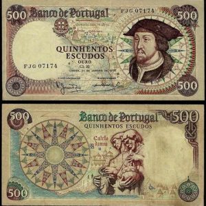 Billete Portugal 0500 Escudos Oro 1966 MBC