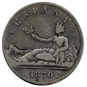 Moneda Gobierno Provisional 05 pesetas 1870 *18.70 (SNM) MBC