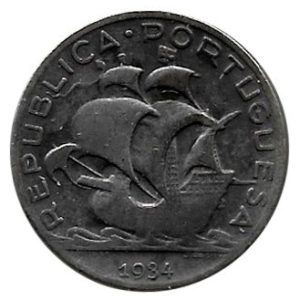 Moneda Portugal  005 escudos 1934 . BC+