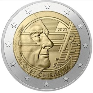 Moneda 2 euros de Francia 2022 Jaques Chirac