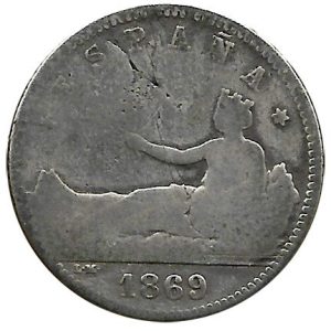 Moneda Gobierno Provisional 01 peseta 1869 (SNM) «ESPAÑA» .BC-