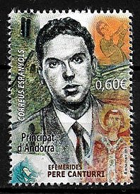 Serie sellos Andorra 455. Pere Canturri