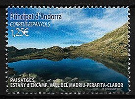 Serie sellos Andorra 458. Paisajes Lago Encamp