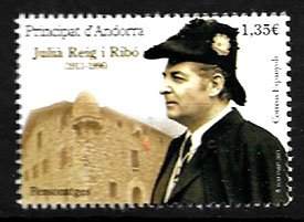 Serie sellos Andorra 459. Julia Reig i Ribo