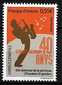 Serie sellos Andorra 467. Aniversario Parroquia