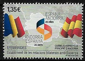 Serie sellos Andorra 471. Relaciones con España