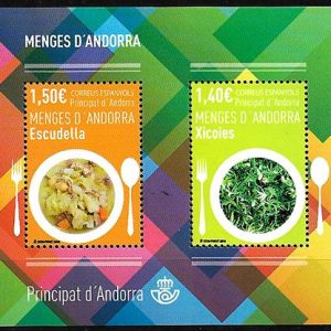 Serie sellos Andorra 483. Gastronomía de Andorra  HB