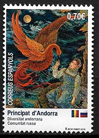 Serie sellos Andorra 489. Diversidad Andorrana Rusia