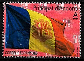 Serie sellos Andorra 492. Bandera de Andorra