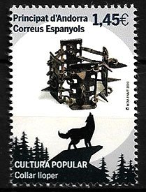 Serie sellos Andorra 495. Collar lobero o carranca