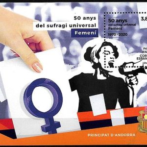 Serie sellos Andorra 498. Aniversario Voto Femenino HB