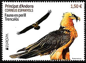 Serie sellos Andorra 512. Europa Quebrantahuesos