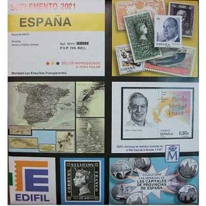 Suplemento 2021 sellos España. Sellos cortados de HB. Montado