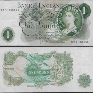 Billete Gran Bretaña 01 Libra 1970/77 EBC Firma G