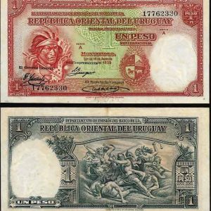 Billete Uruguay (Rep. Oriental) 001 Peso Ley 1935 MBC