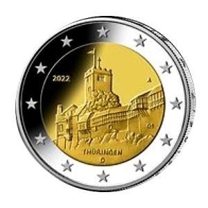 Moneda 2 euros Alemania 2022 Turingia juego de 5
