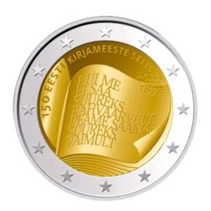 Moneda 2 euros de Estonia 2022 Literatura estona